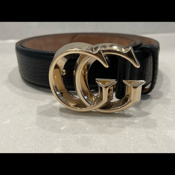 Sold !! Gucci Black Guccissima leather GG belt size 80 - Picture 2 of 14